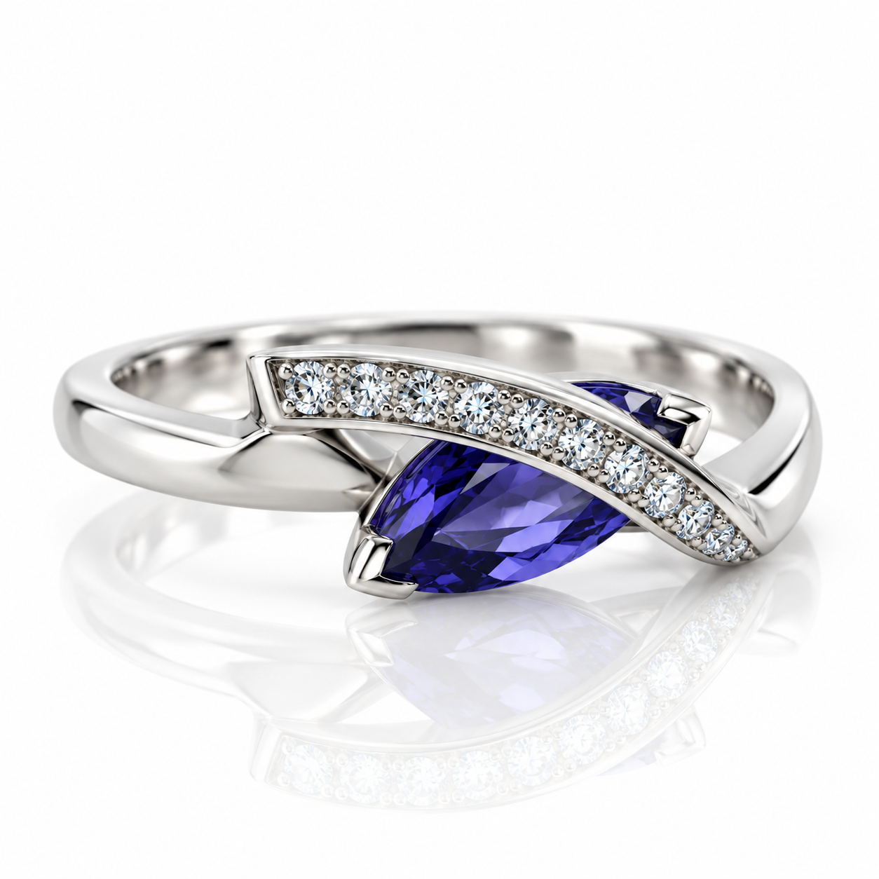 9kt Tanzanite and Diamond Dress Ring