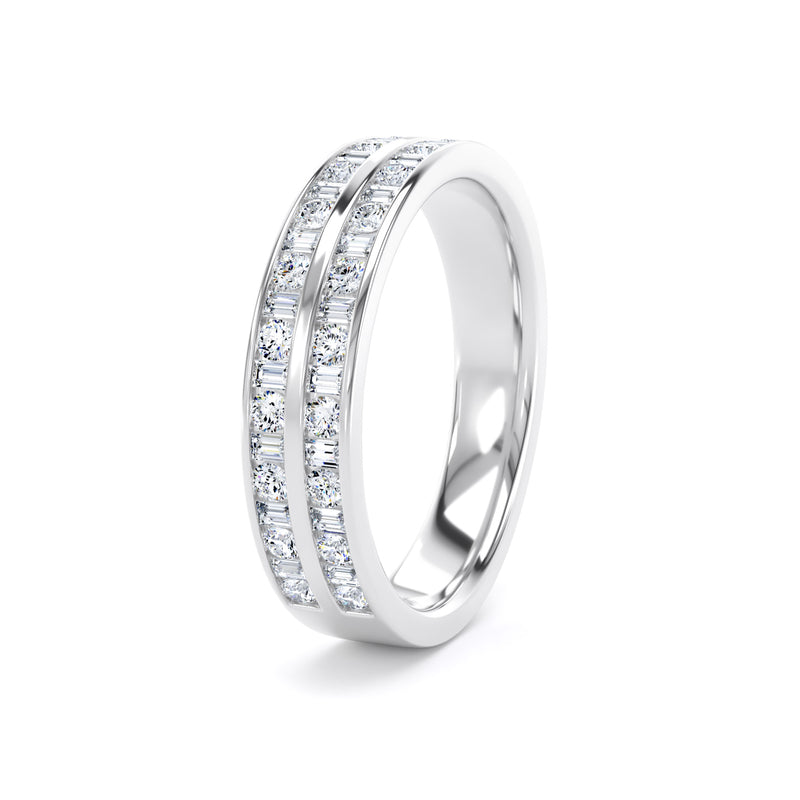 Round Brilliant & Baguette - Double Row Channel