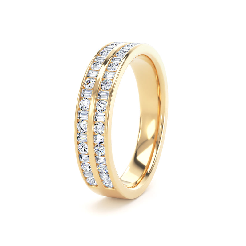 Round Brilliant & Baguette - Double Row Channel