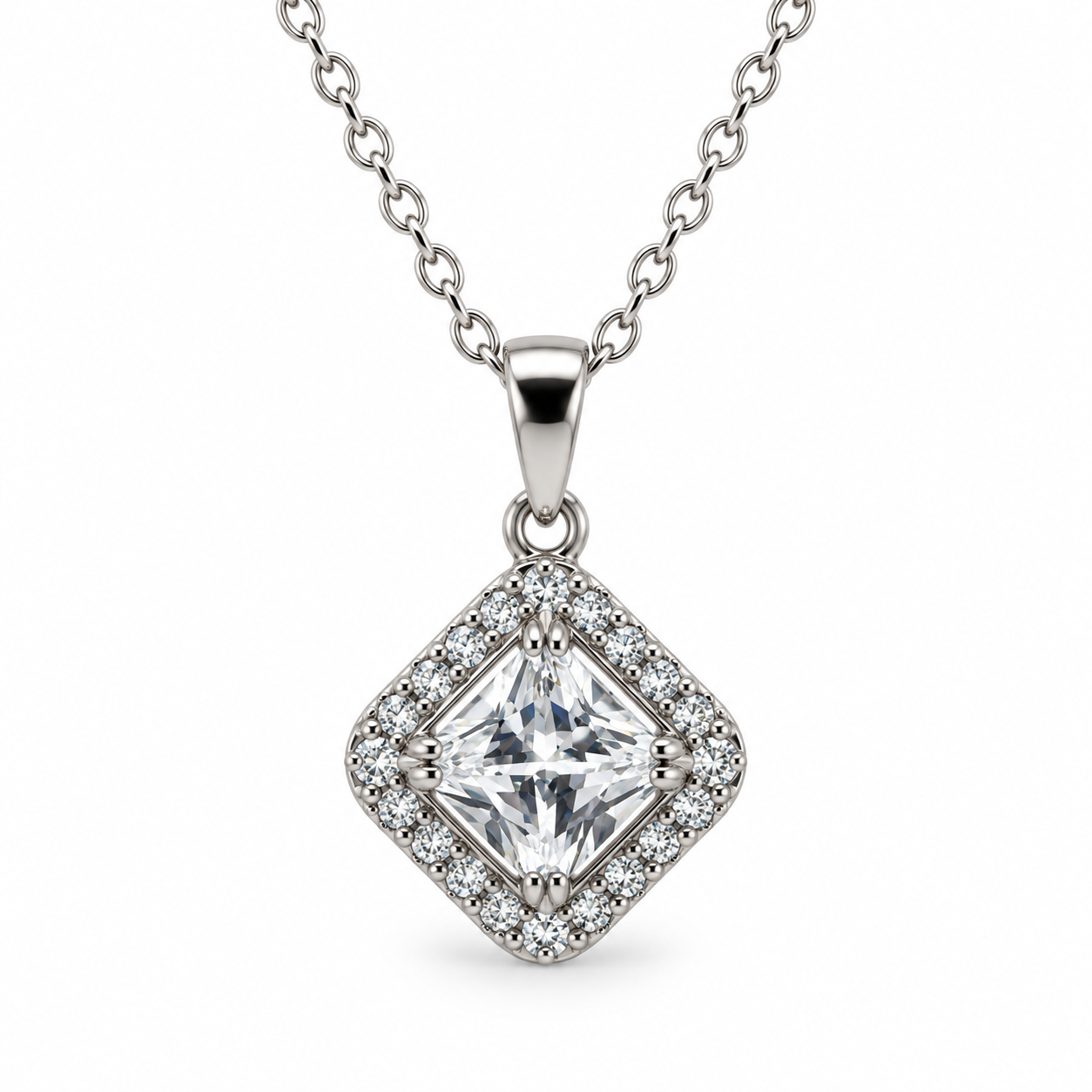 Princess Cut CZ Pendant