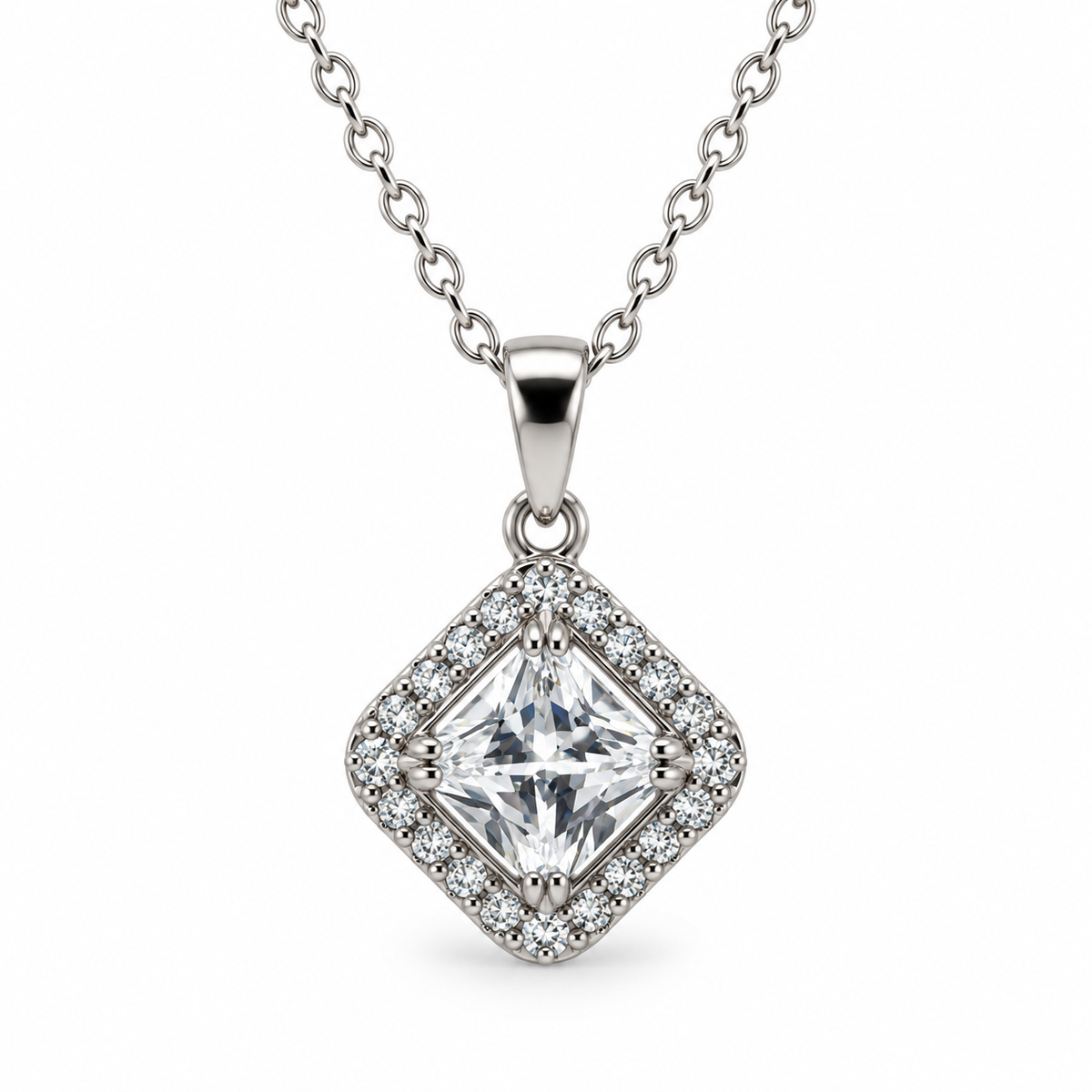 Princess Cut CZ Pendant