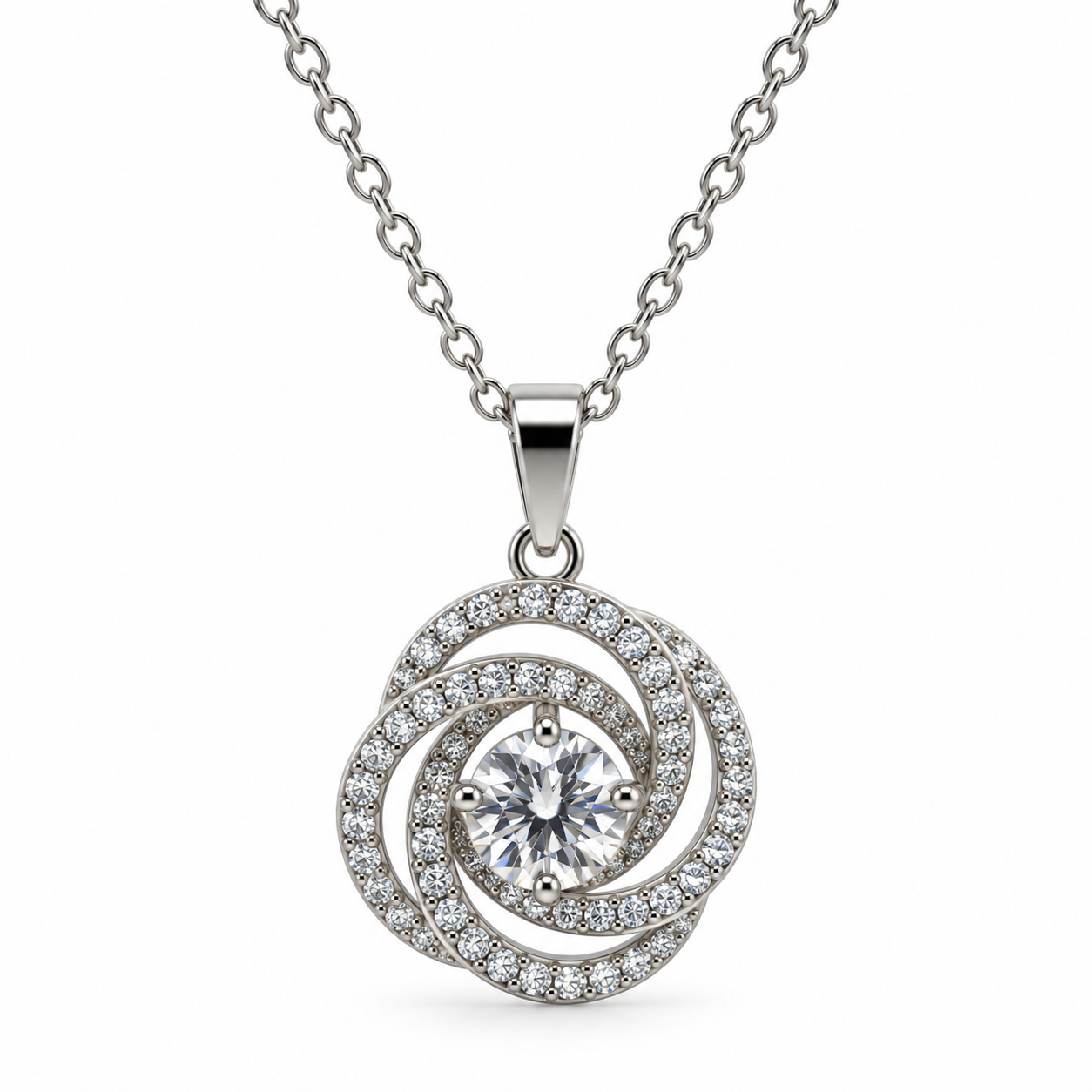 Swirl CZ Pendant