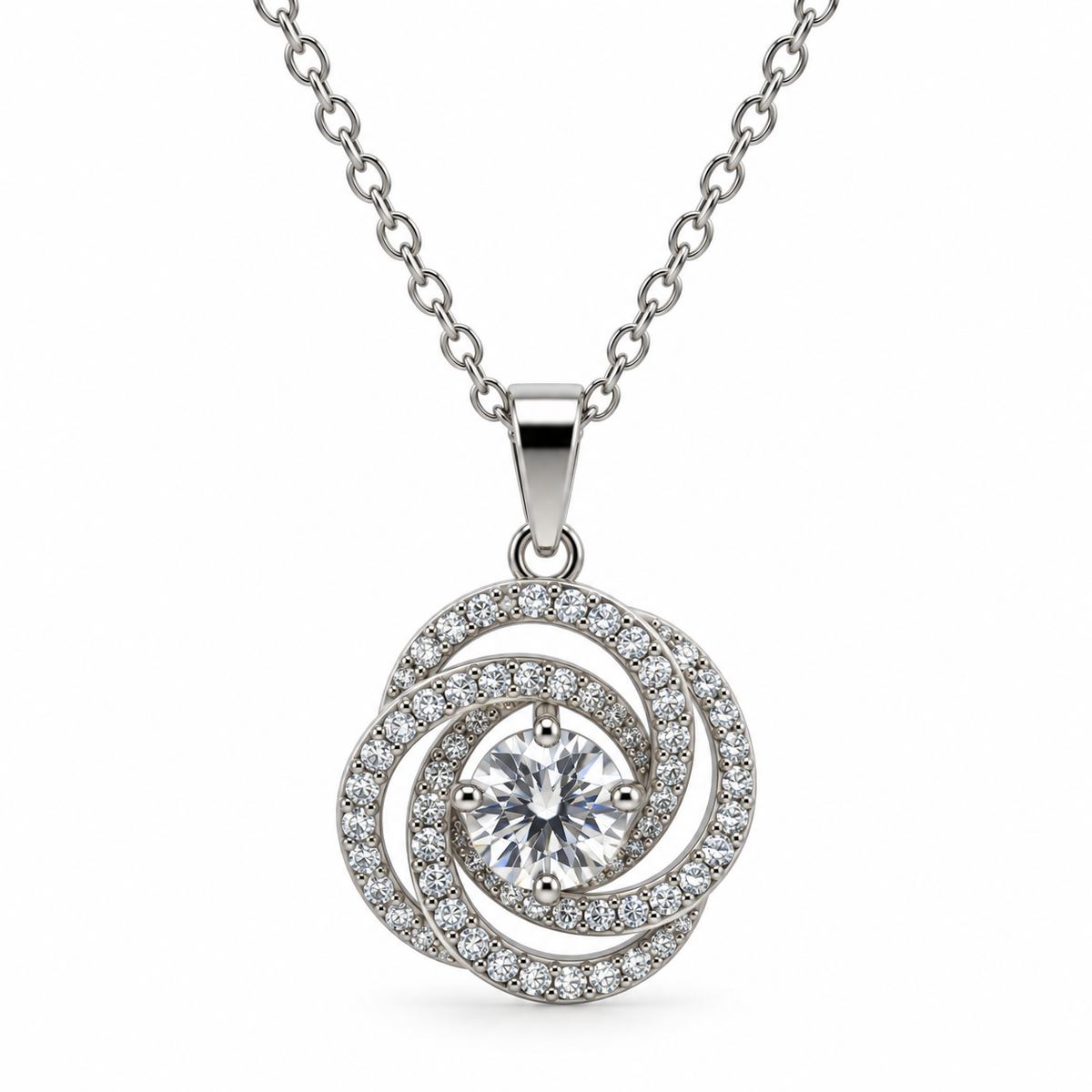 Swirl CZ Pendant