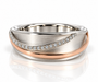 9kt Diamond Two Tone Wave Dress Ring