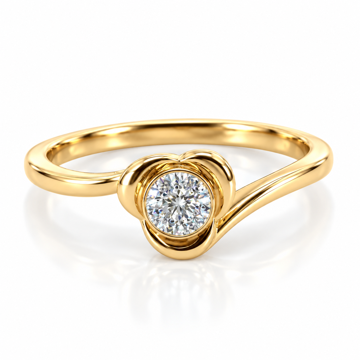 9kt Diamond Twisted Cluster Ring