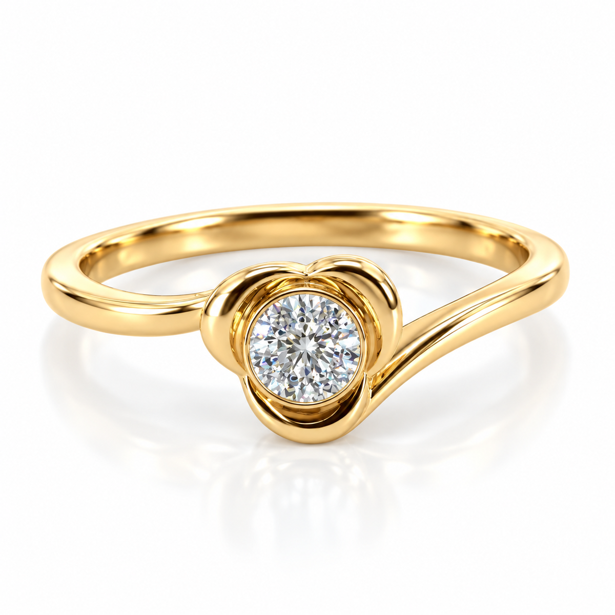 9kt Diamond Twisted Cluster Ring
