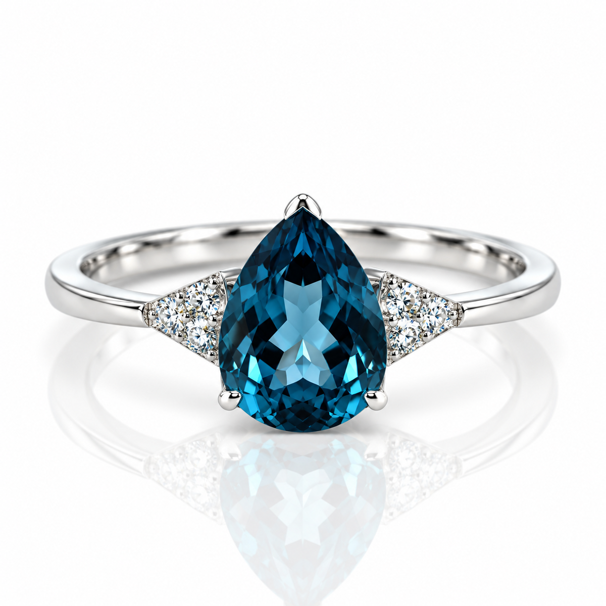 9kt London Blue Topaz and Diamond Dress Ring