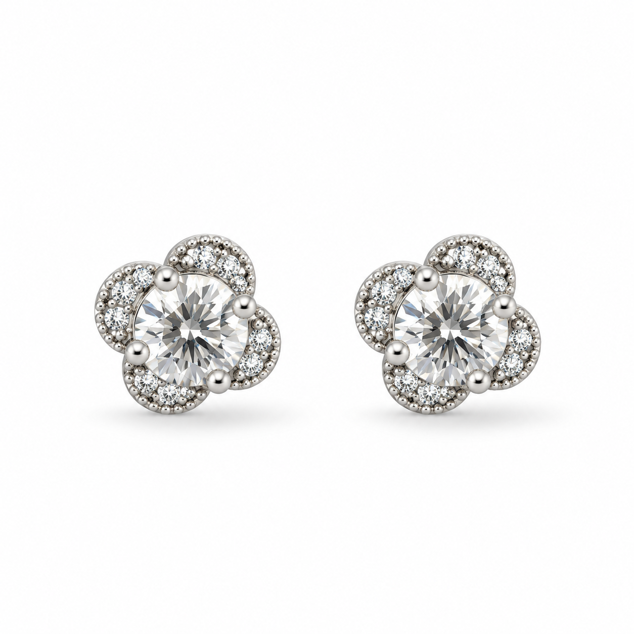 Clover Cluster CZ Earrings