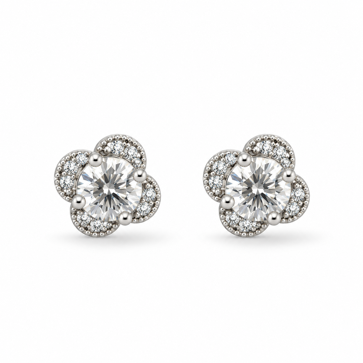 Clover Cluster CZ Earrings