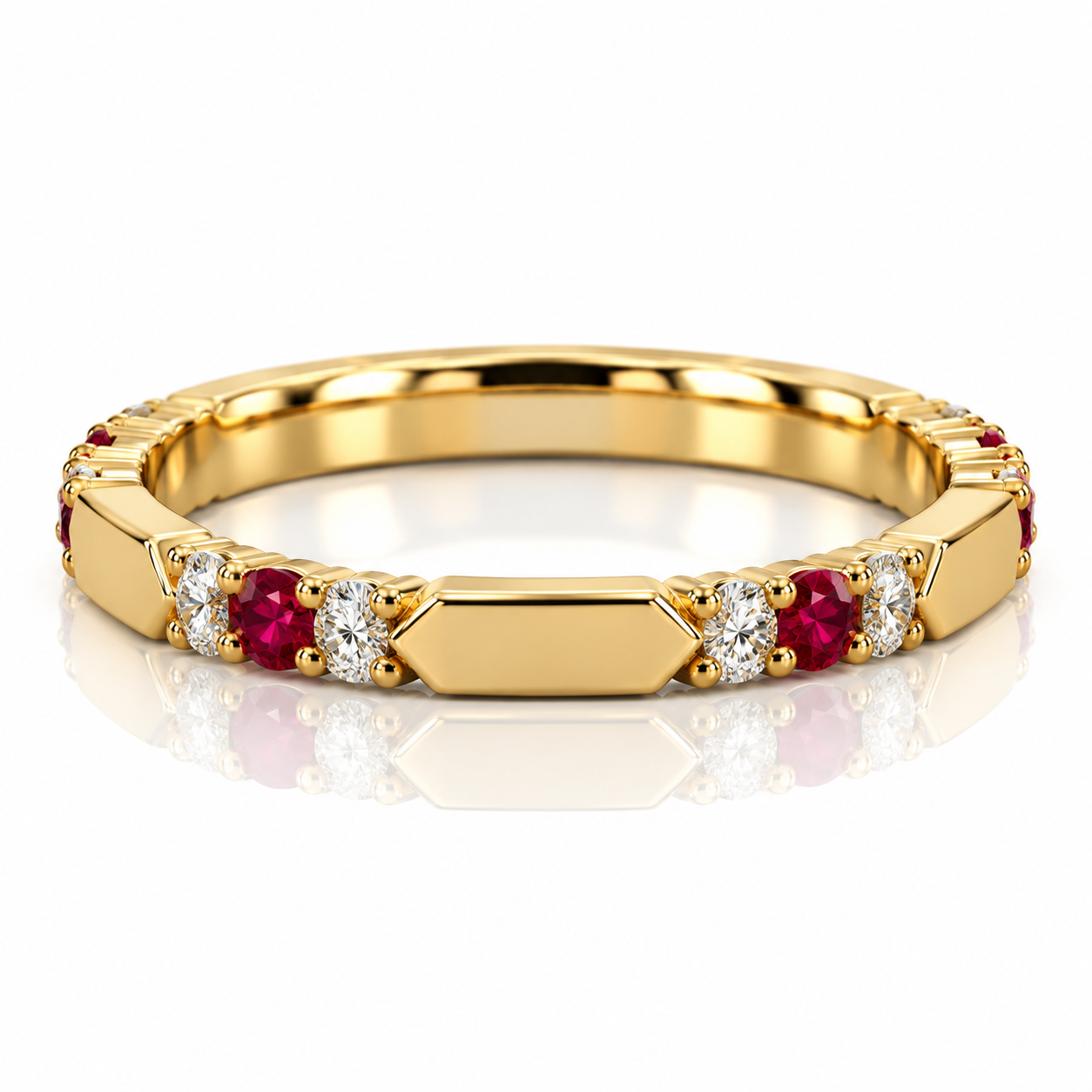 9kt Ruby and Diamond Band