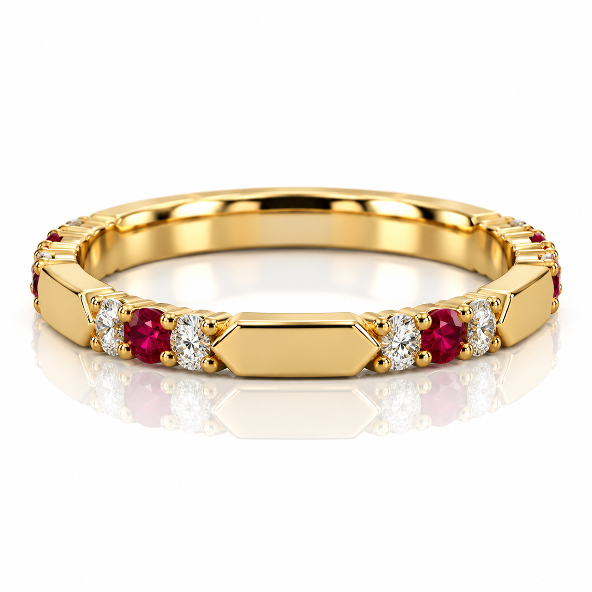 9kt Ruby and Diamond Band