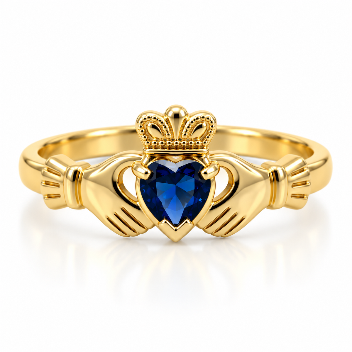 9kt Gold CZ Claddagh Ring