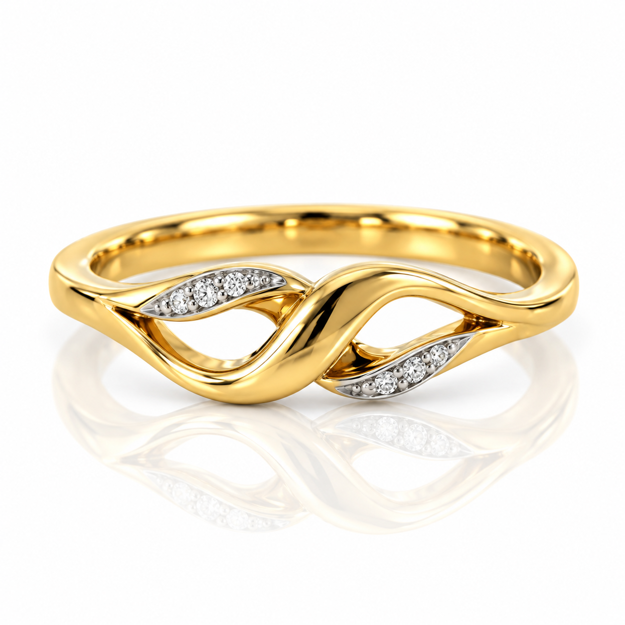 9kt Diamond Twist Dress Ring