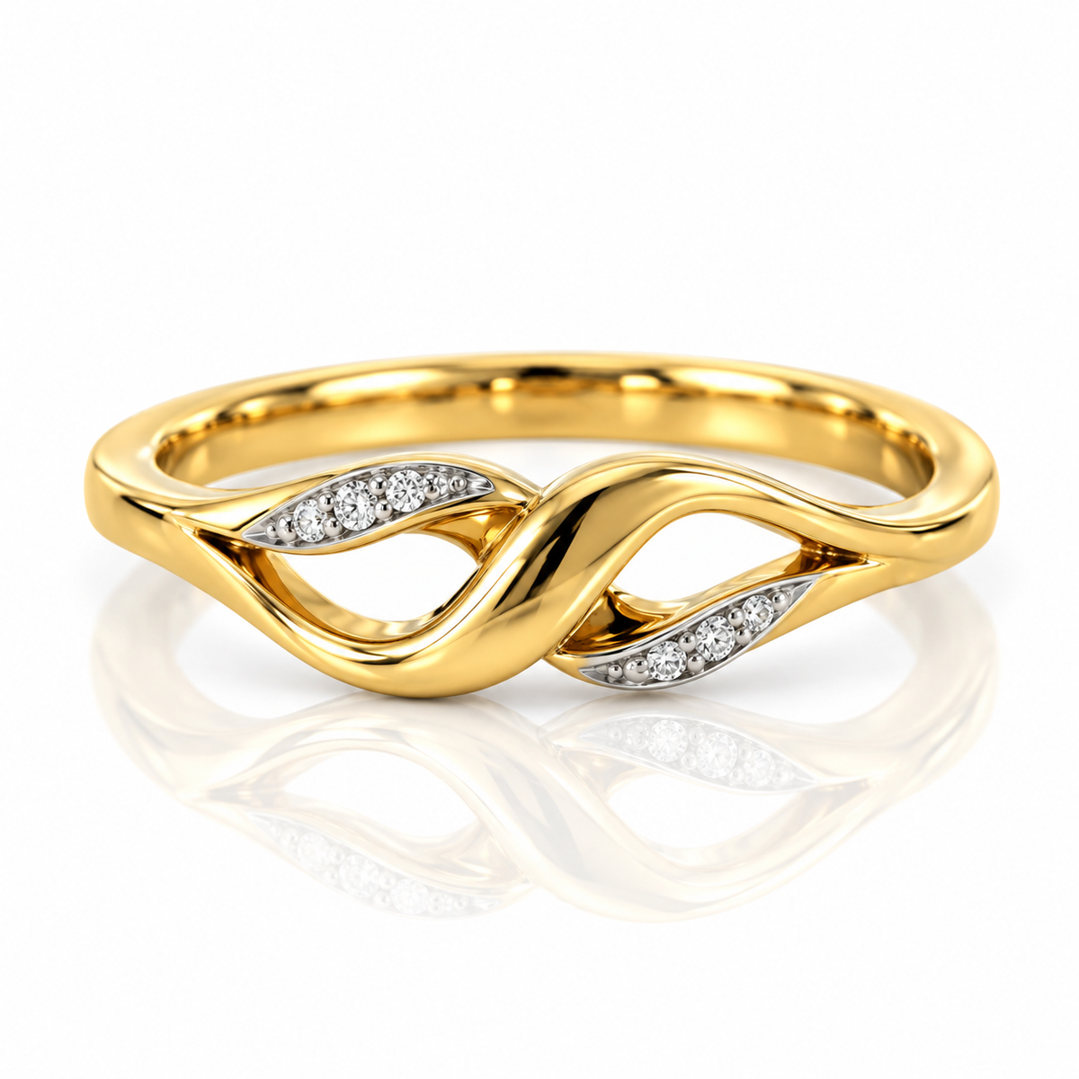 9kt Diamond Twist Dress Ring