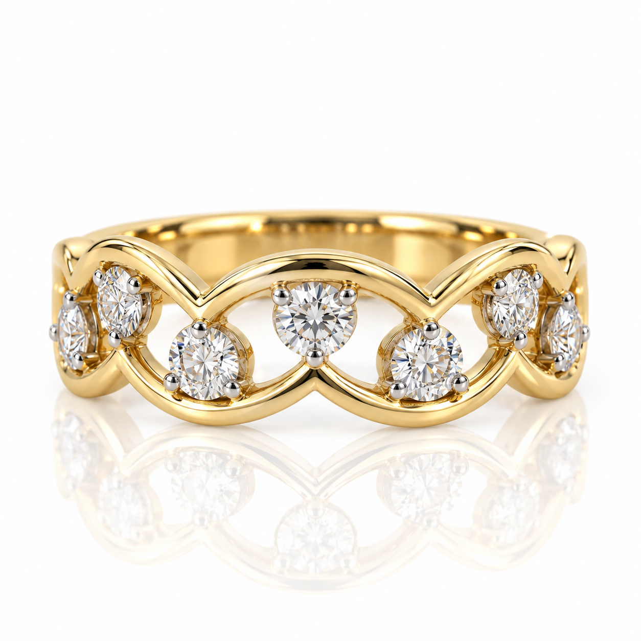 9kt Diamond Illusion Set Multi-Stone Dress Ring