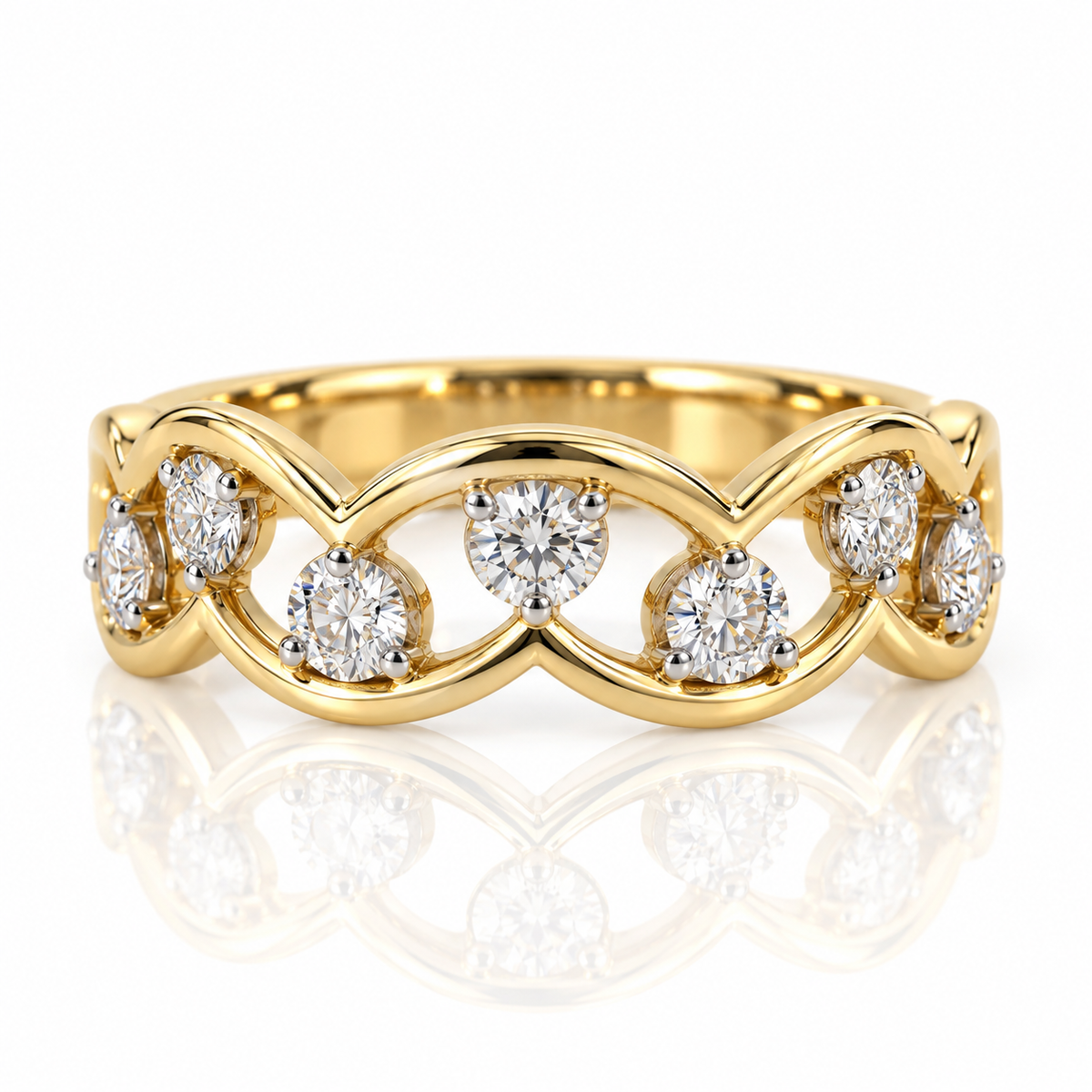 9kt Diamond Illusion Set Multi-Stone Dress Ring