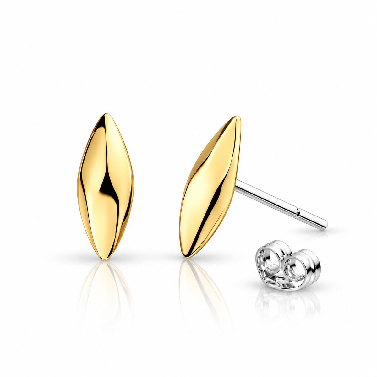 Glint Golden Two-Tone Stud Earrings