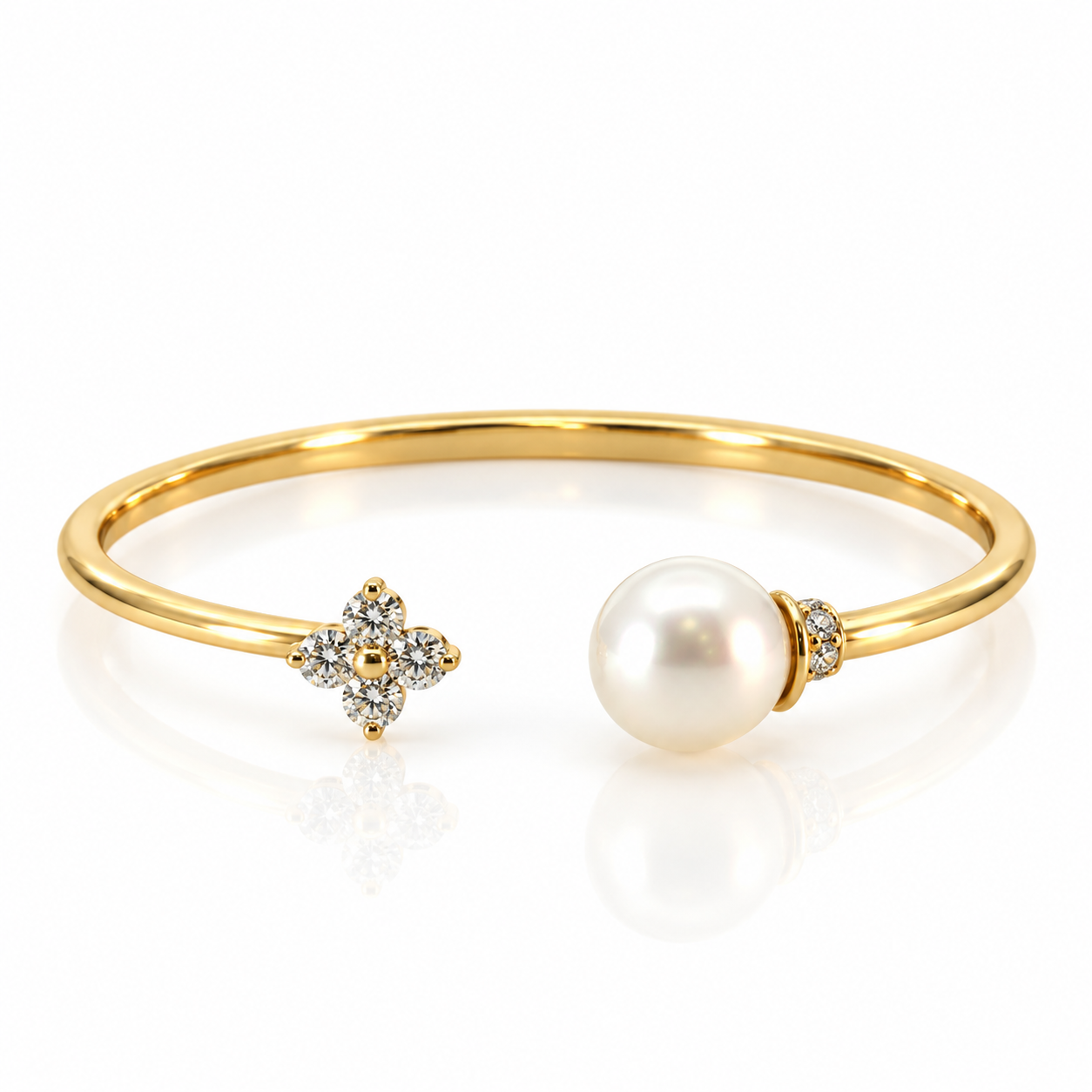 18kt South Sea Pearl and Diamond Bangle