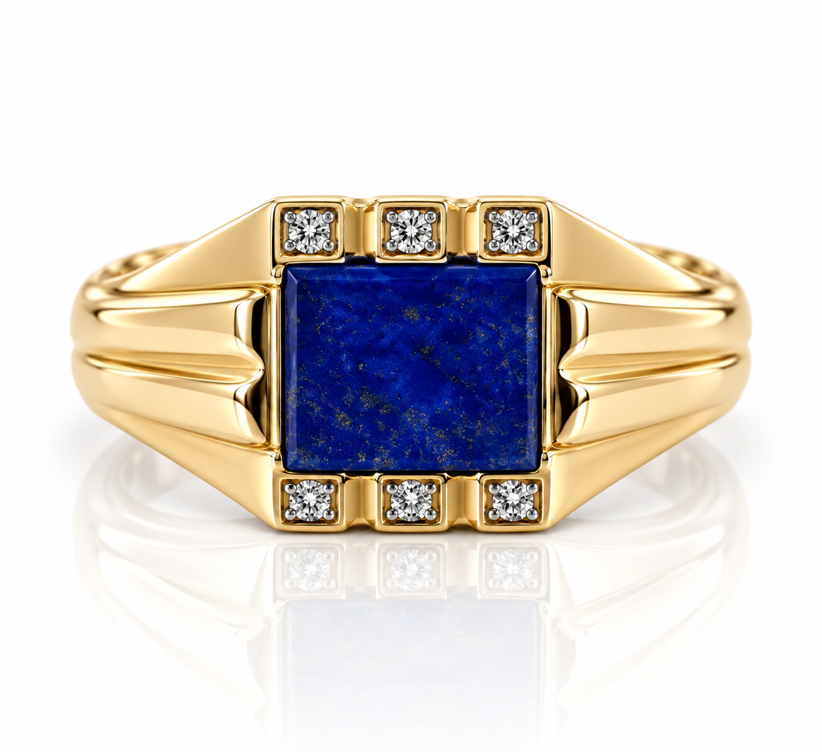 9kt Lapis and Diamond Dress Ring
