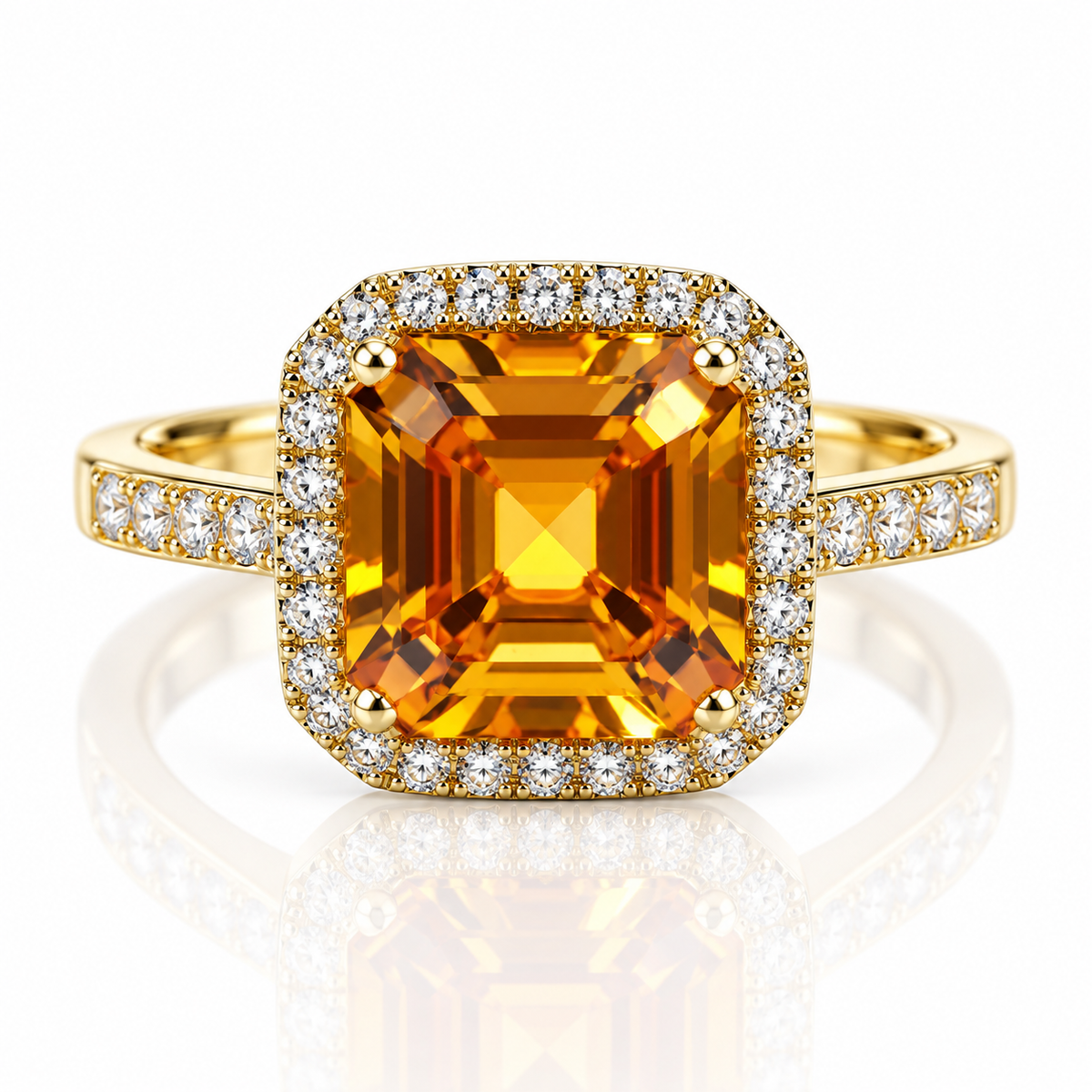 9kt Citrine and Diamond Dress Ring