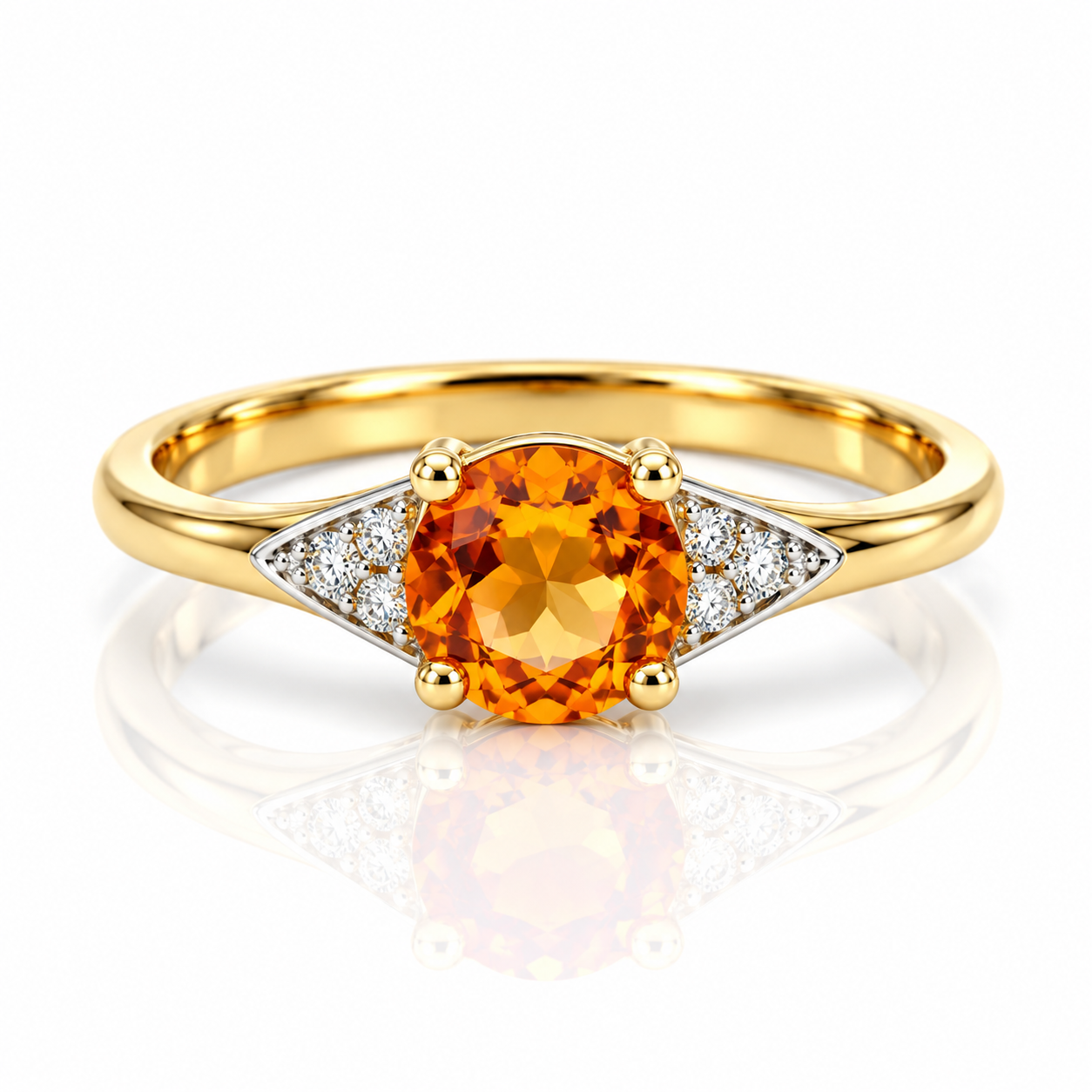 9kt Citrine and Diamond Dress Ring