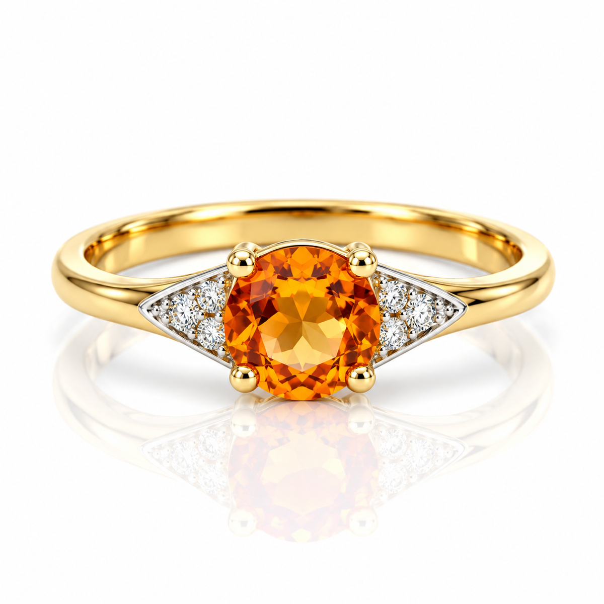 9kt Citrine and Diamond Dress Ring