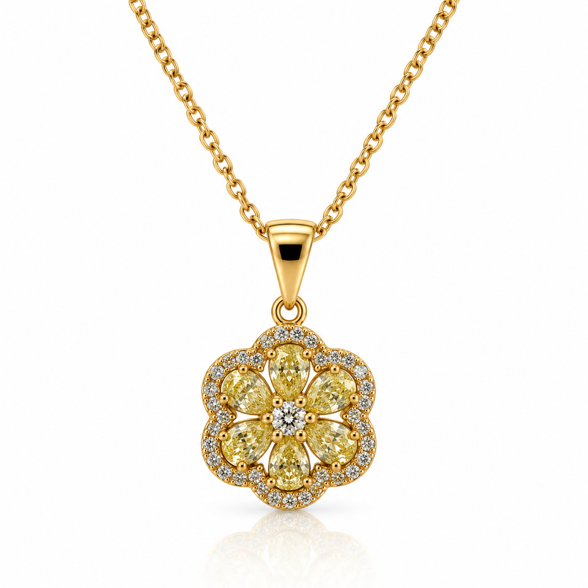 18kt White and Yellow Diamond Pendant