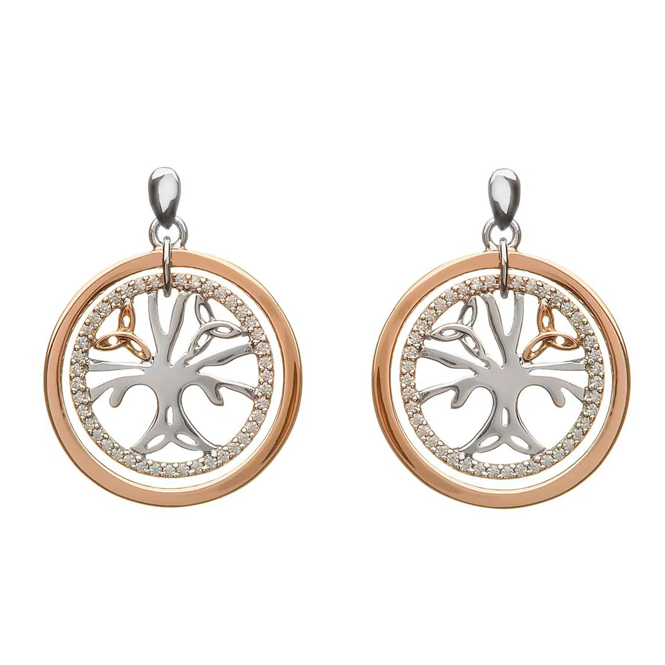 Celtic Tree of Life Cubic Zirconia Earrings