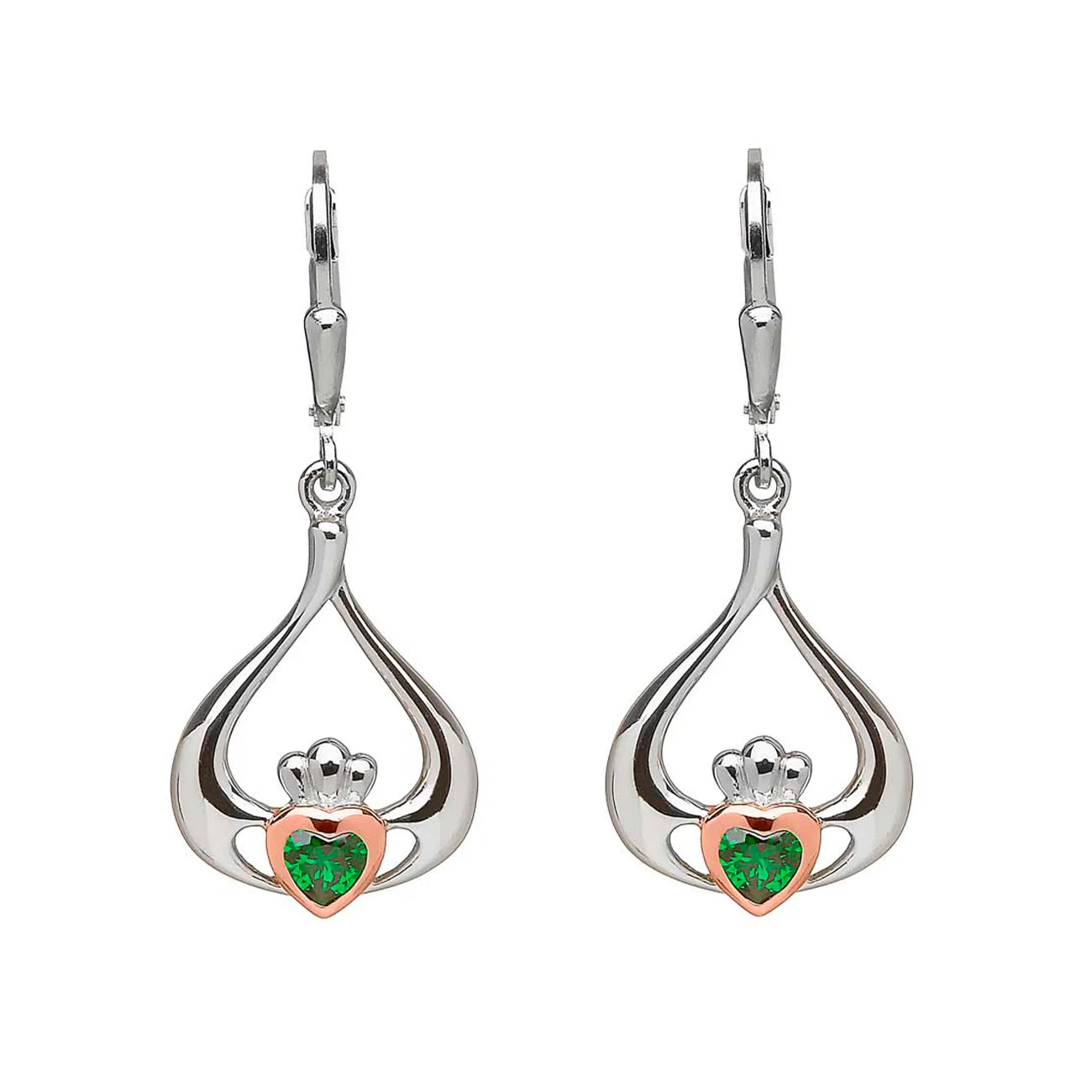 Claddagh Green Stone Teardrop Earrings (Copy)