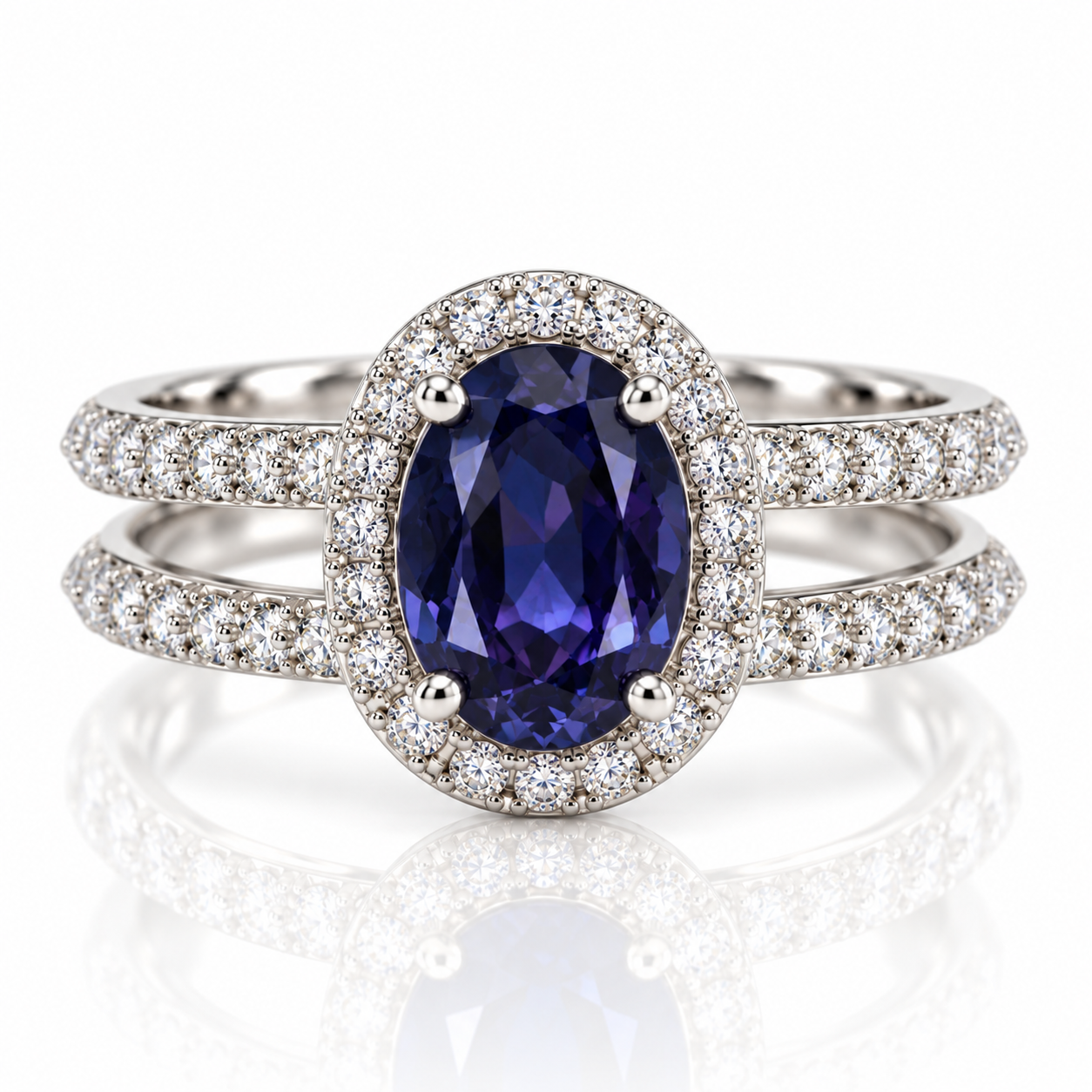 18kt Iolite and Diamond Dress Ring