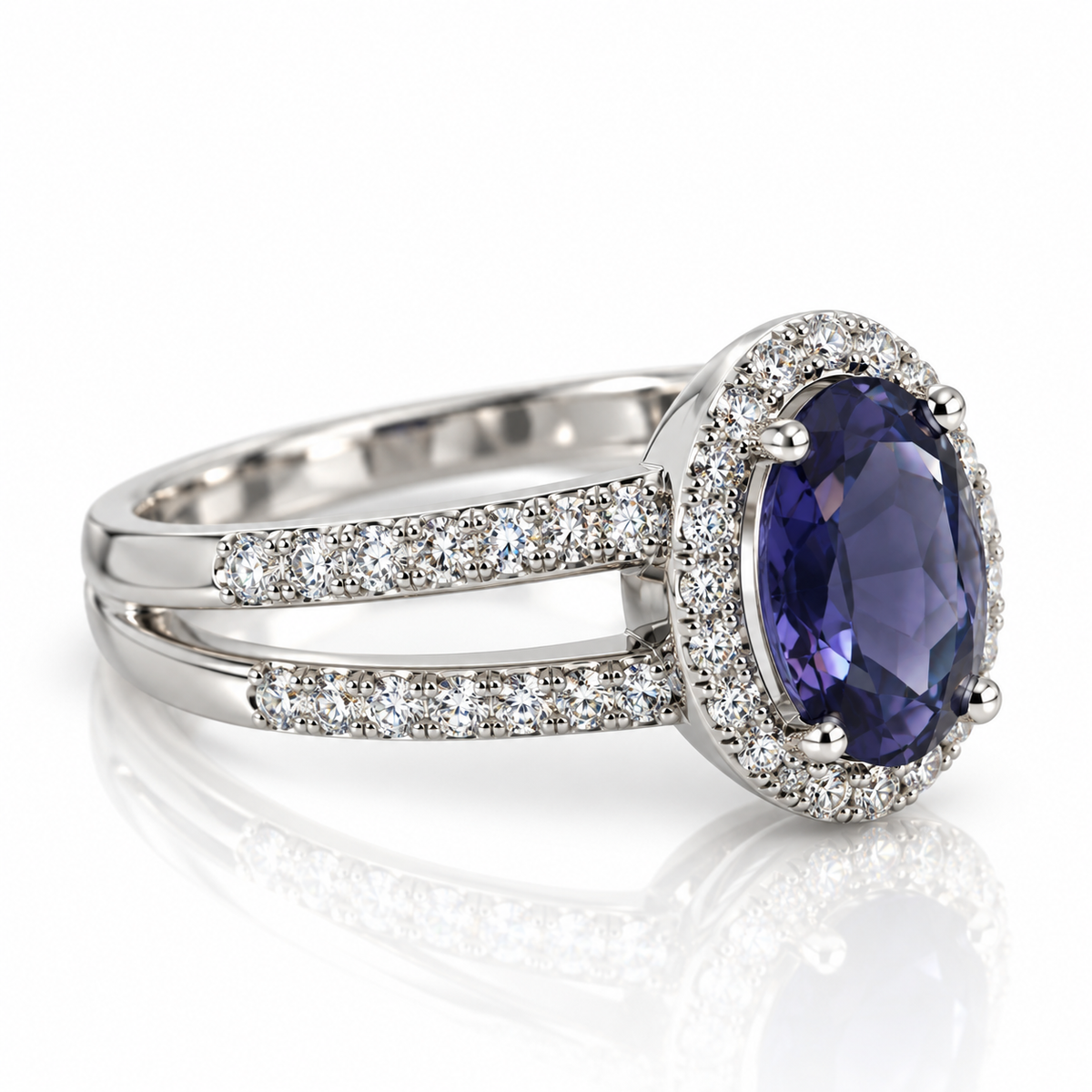 18kt Iolite and Diamond Dress Ring