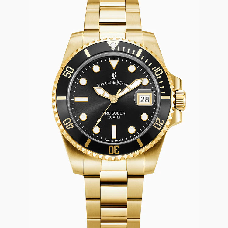 Black dial Stainless steel swiss watch