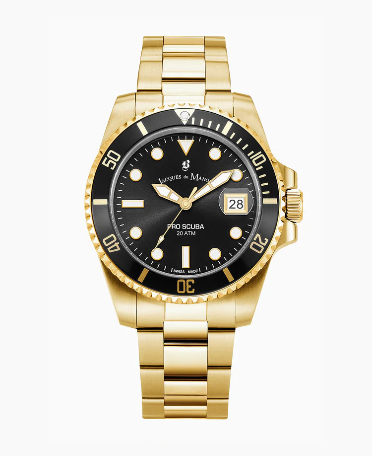 Black dial Stainless steel swiss watch