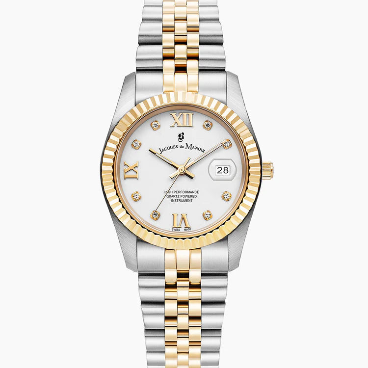 Two-tone White dial Stainless steel swiss watch