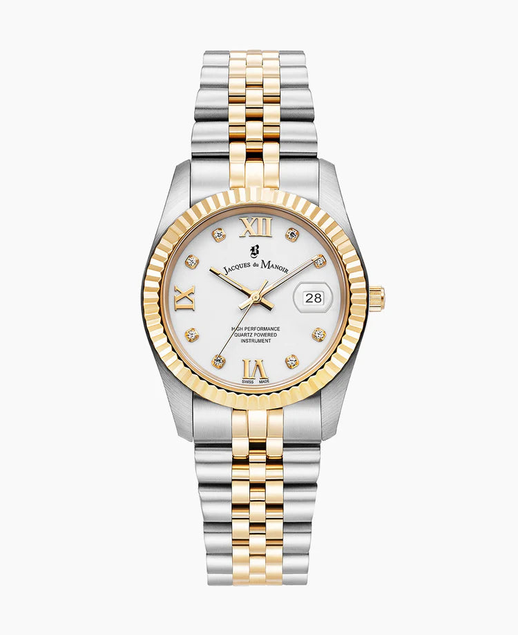 Two-tone White dial Stainless steel swiss watch