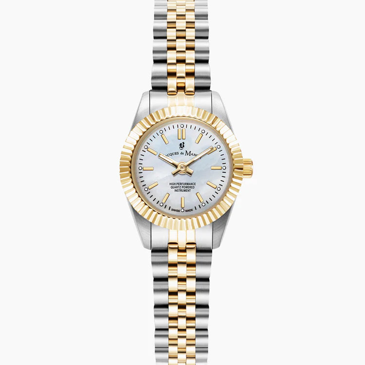Two-tone White dial Stainless steel swiss watch
