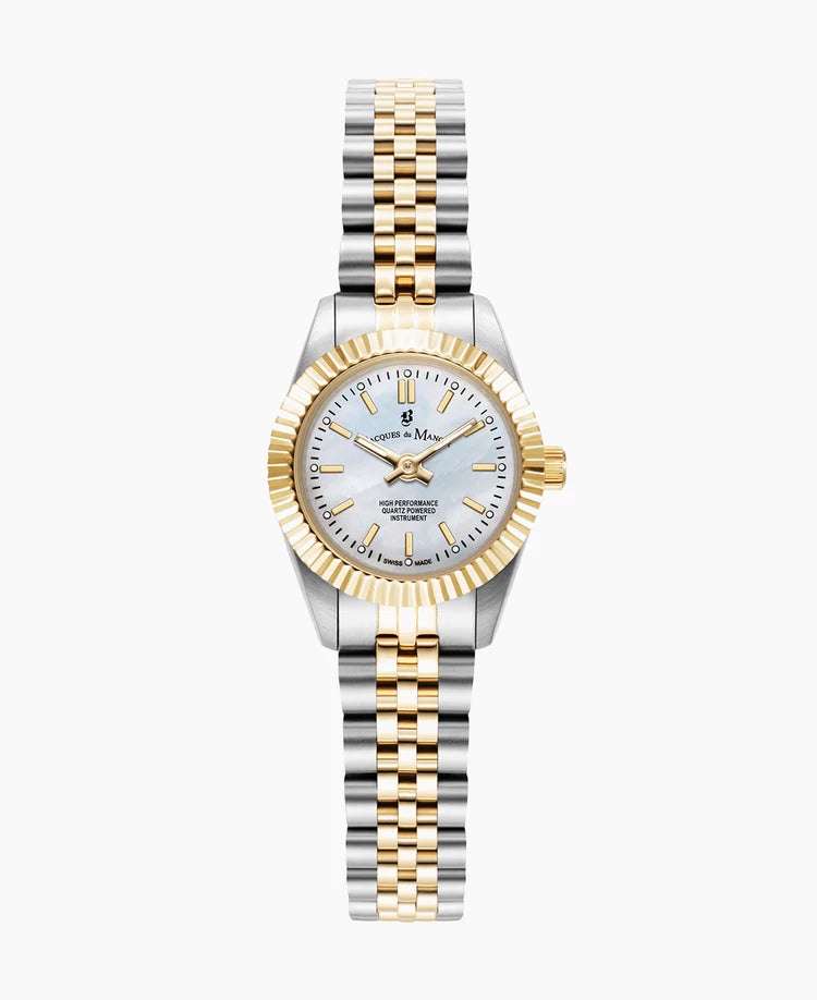 Two-tone White dial Stainless steel swiss watch