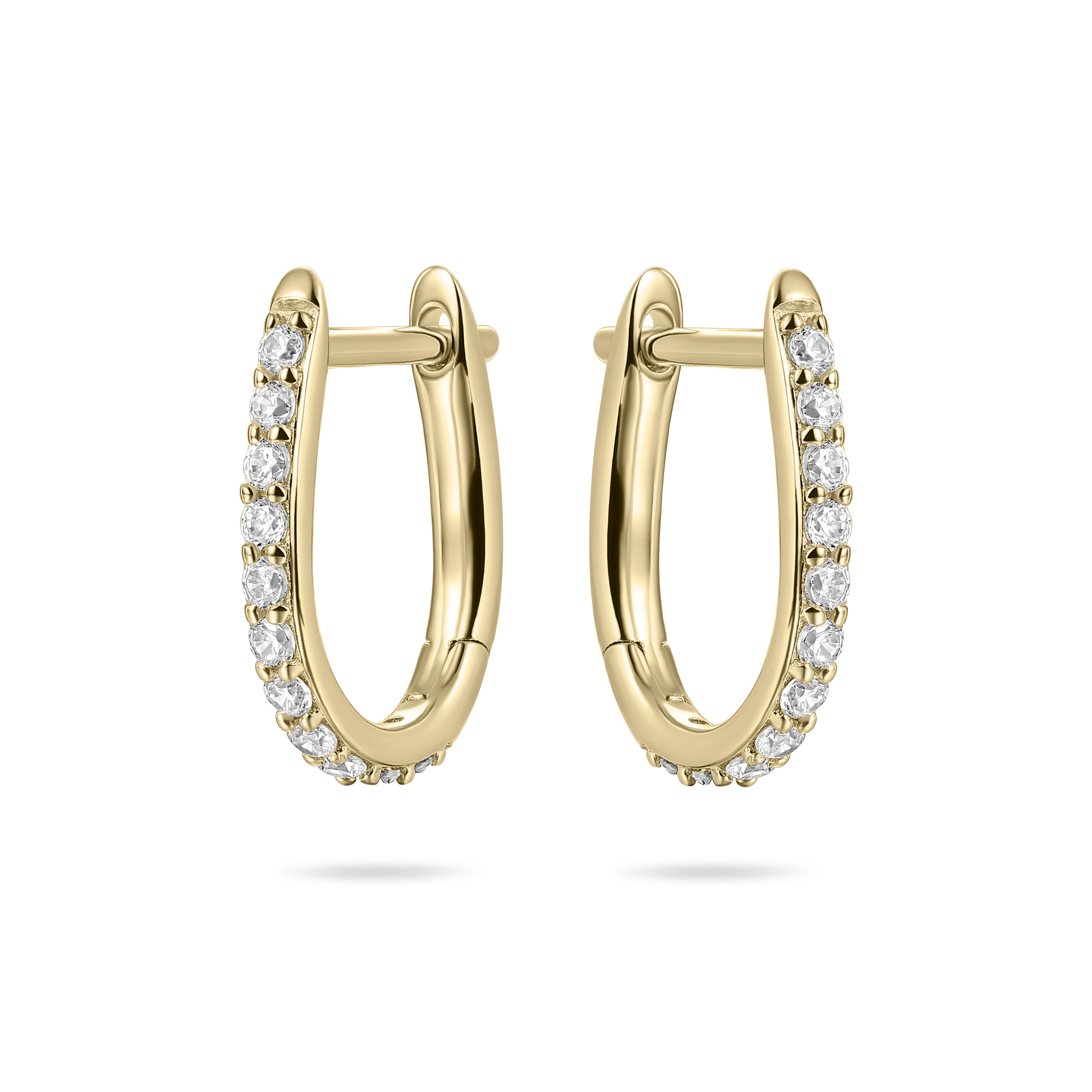 Pave Oval Hoop Earrings