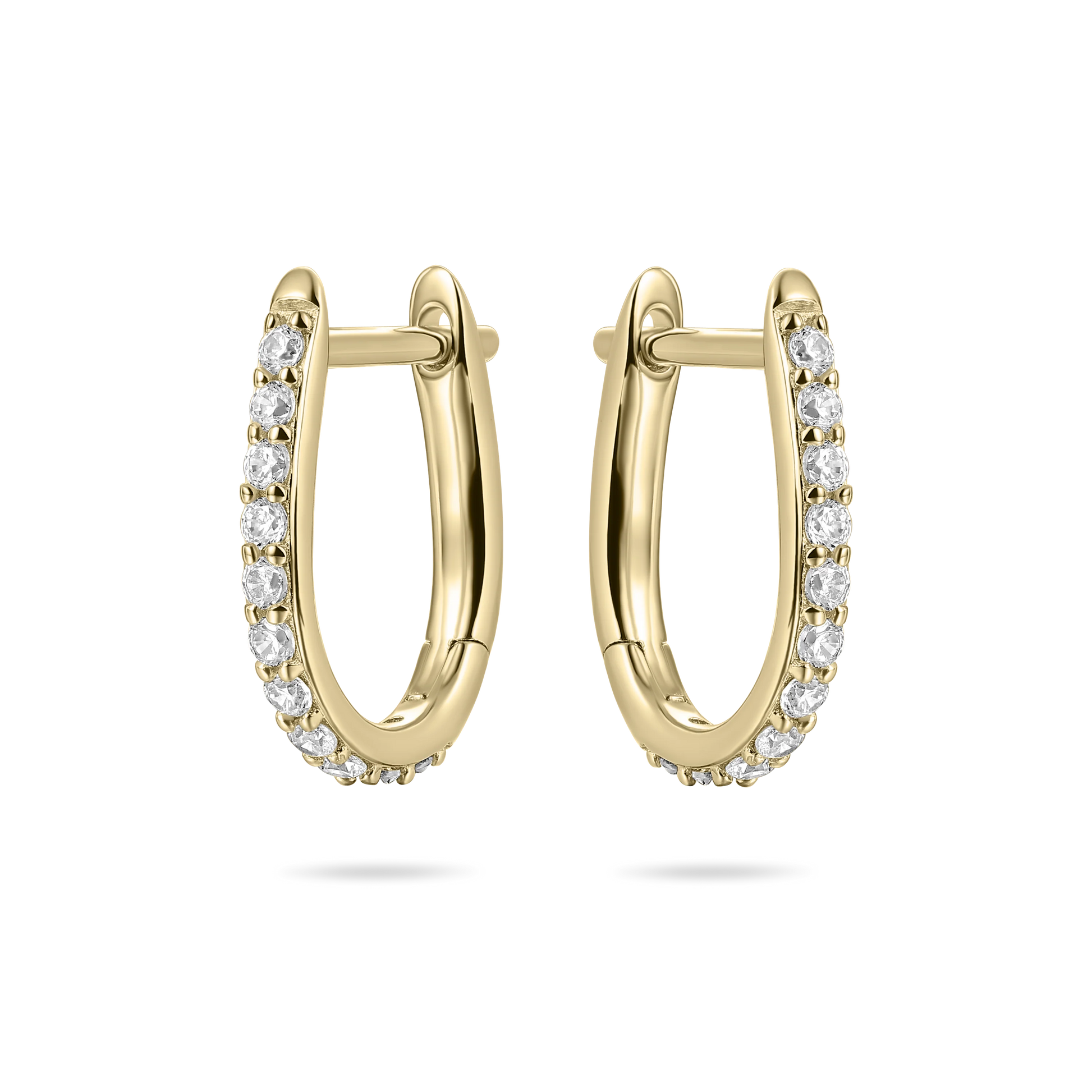 Pave Oval Hoop Earrings