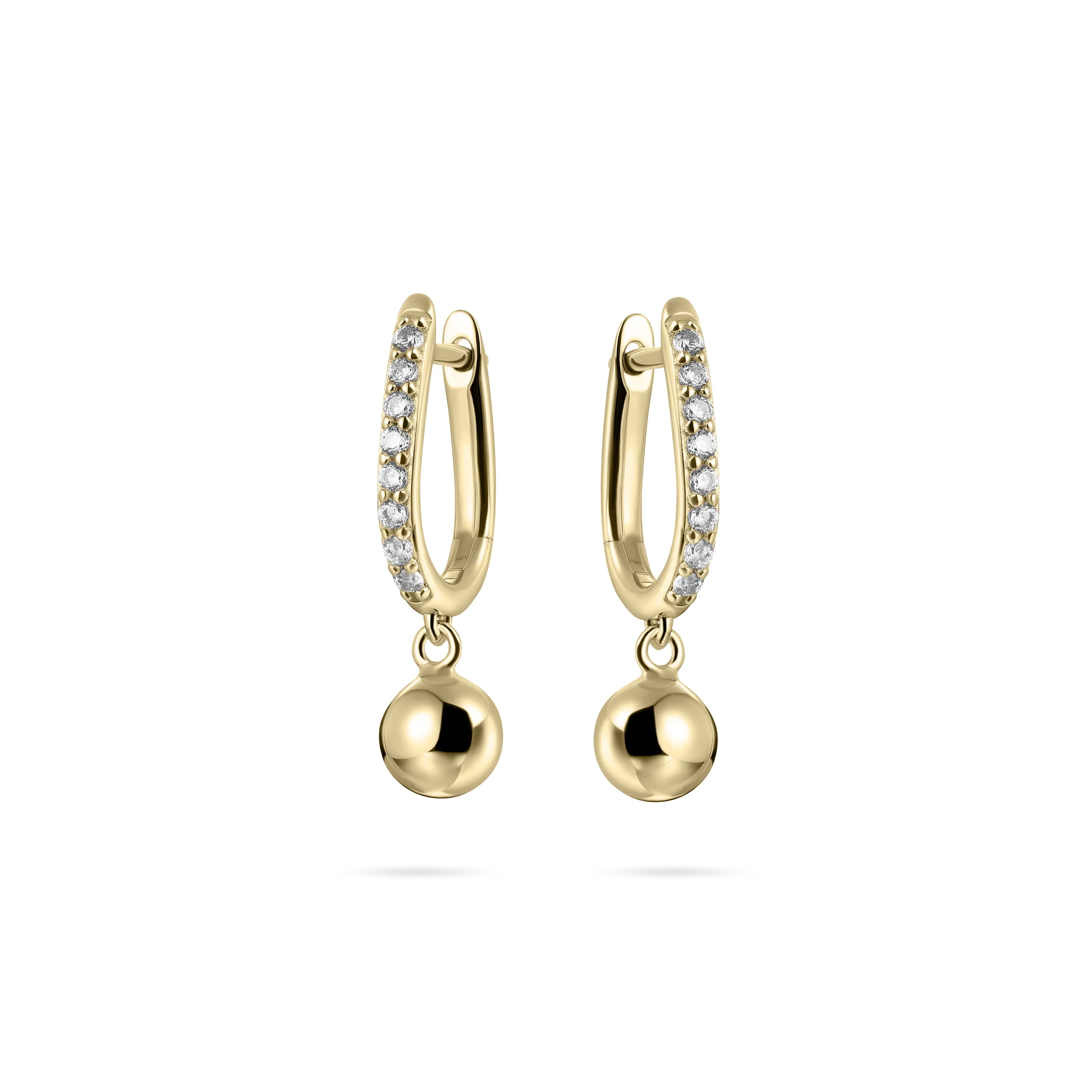 Gold Plated Sphere Hoops