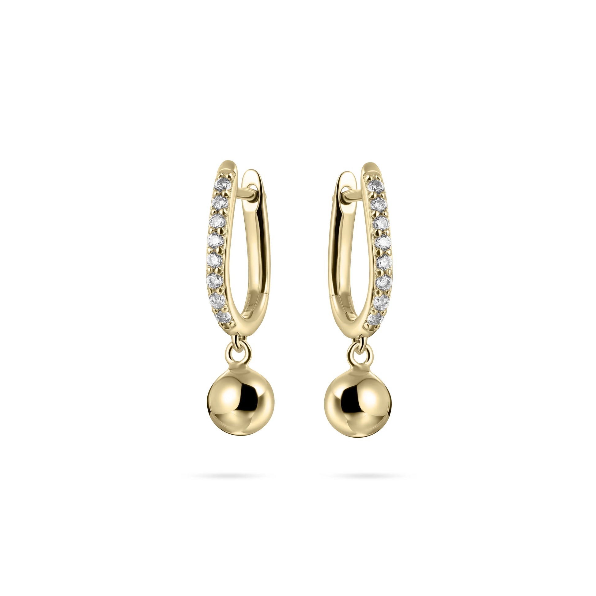 Gold Plated Sphere Hoops