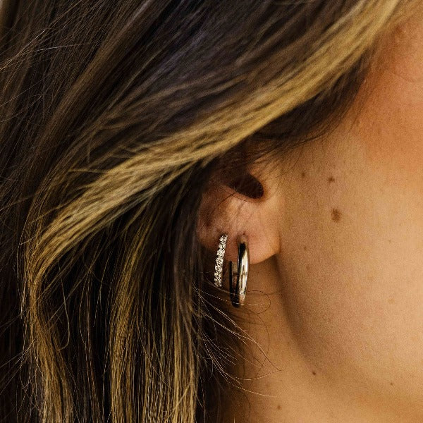 Sparkling Medium Hoop Earrings