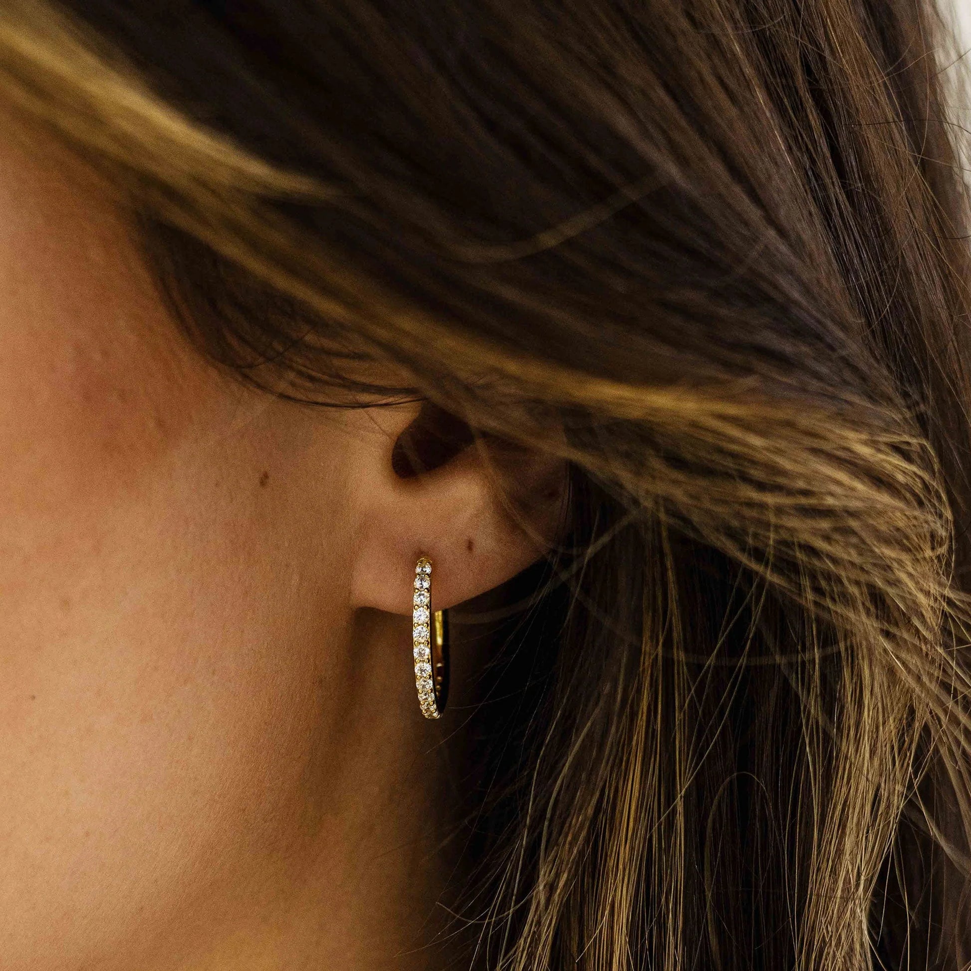 Sparkling Large Hoop Earrings