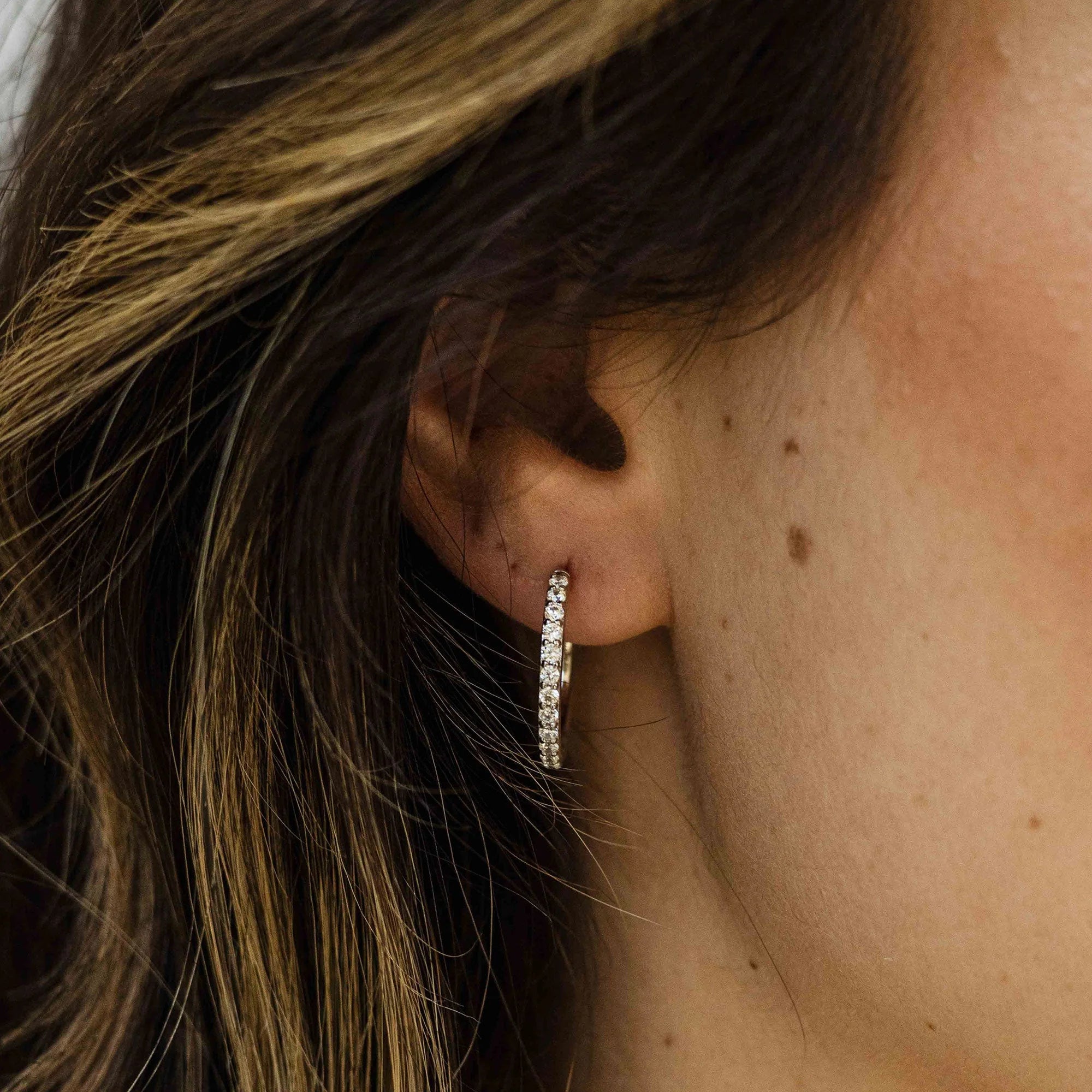 Sparkling Large Hoop Earrings