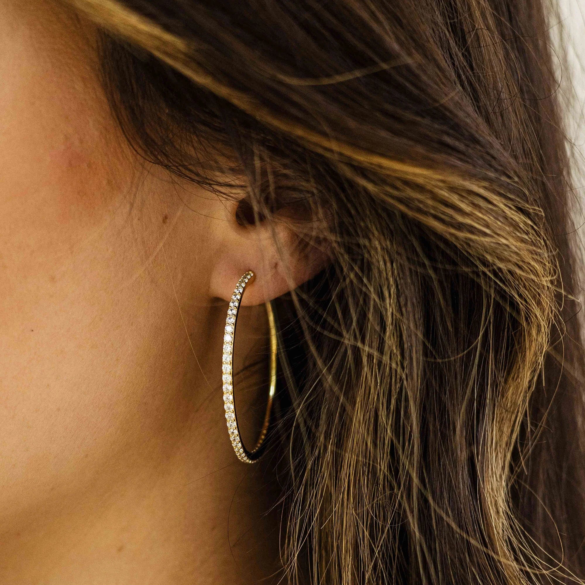 Sparkling Oversized Hoop Earrings