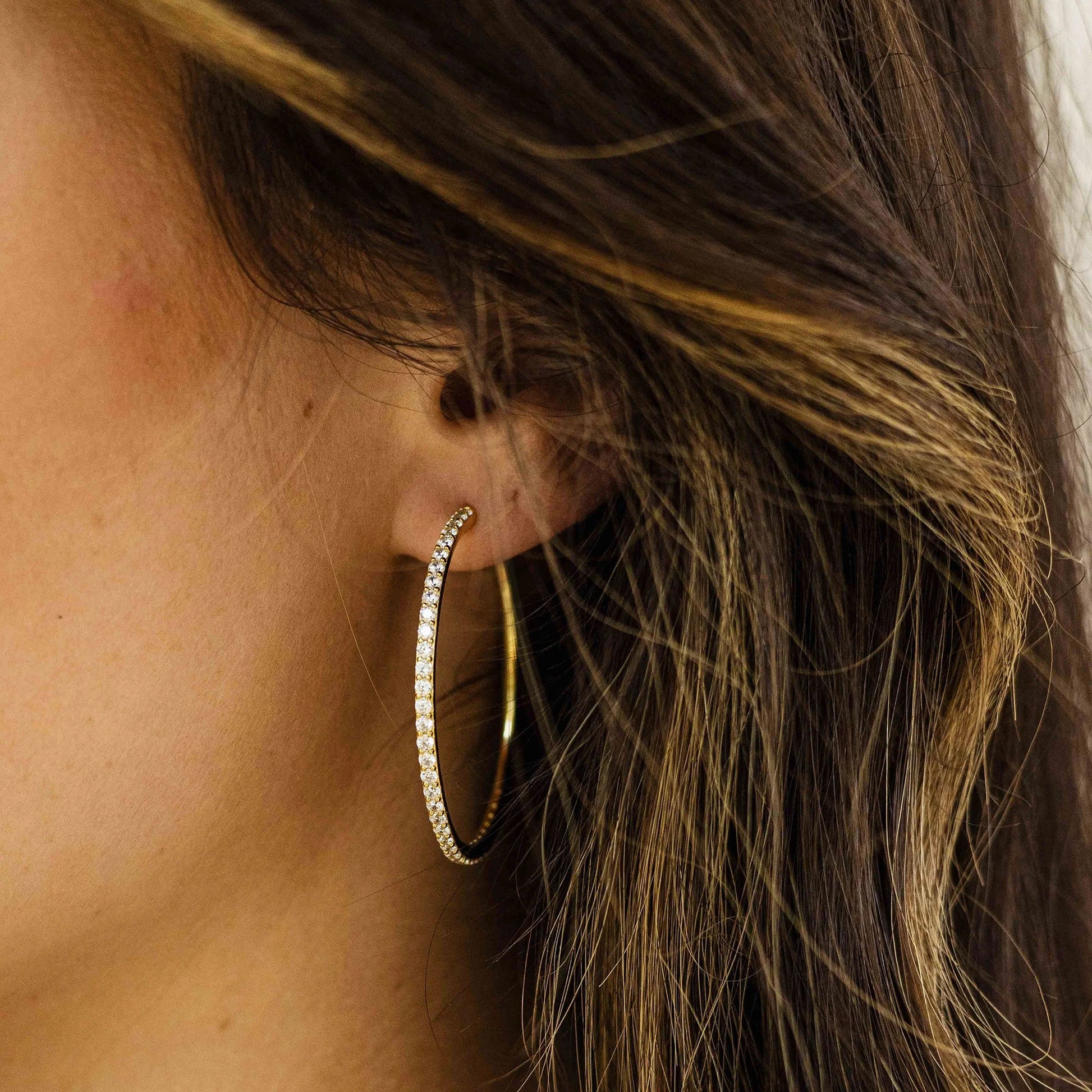 Sparkling Oversized Hoop Earrings