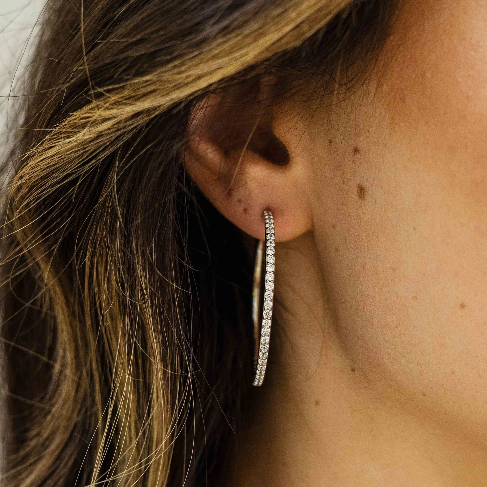 Sparkling Oversized Hoop Earrings