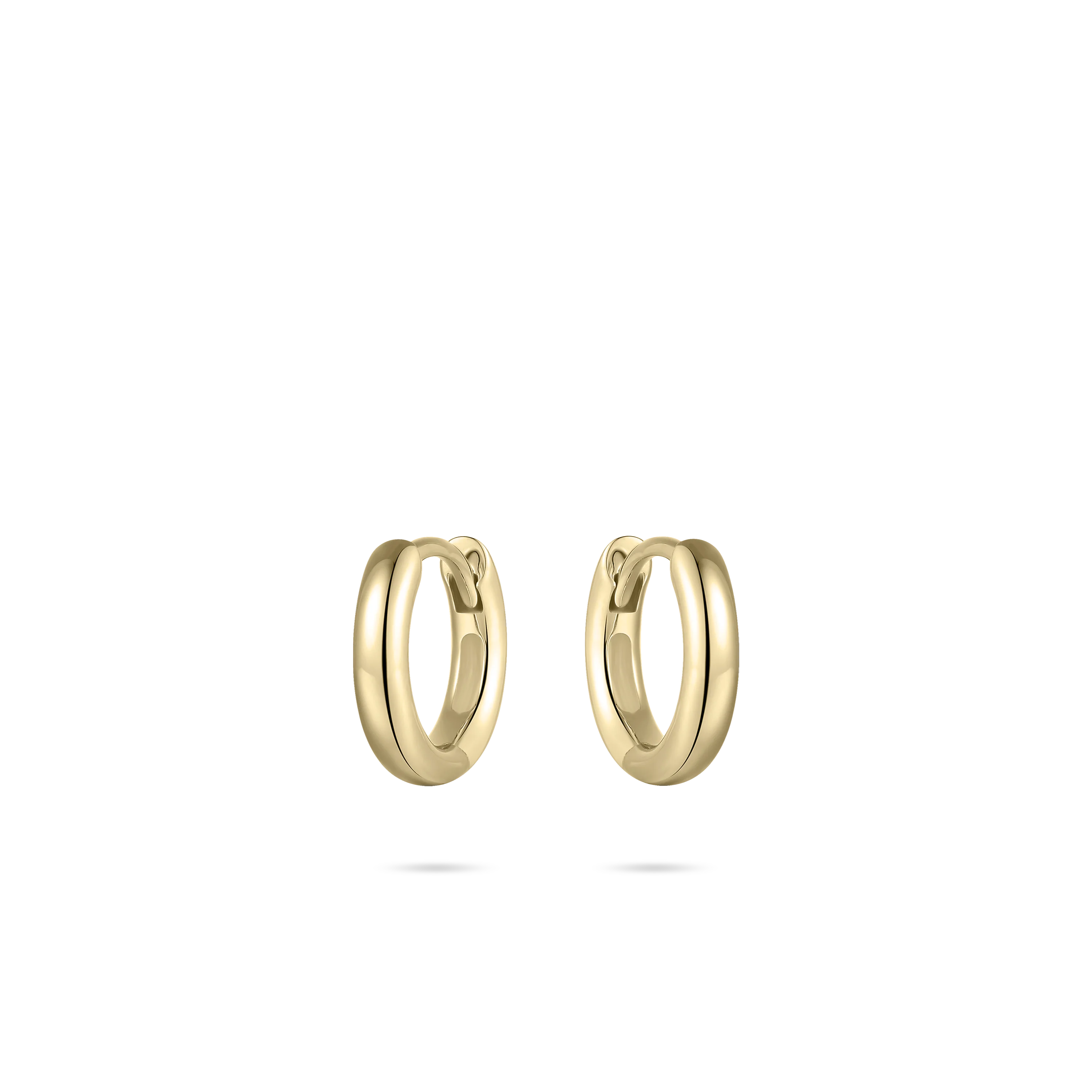 Gold Plated Bold Tube Mini Hoop Earrings