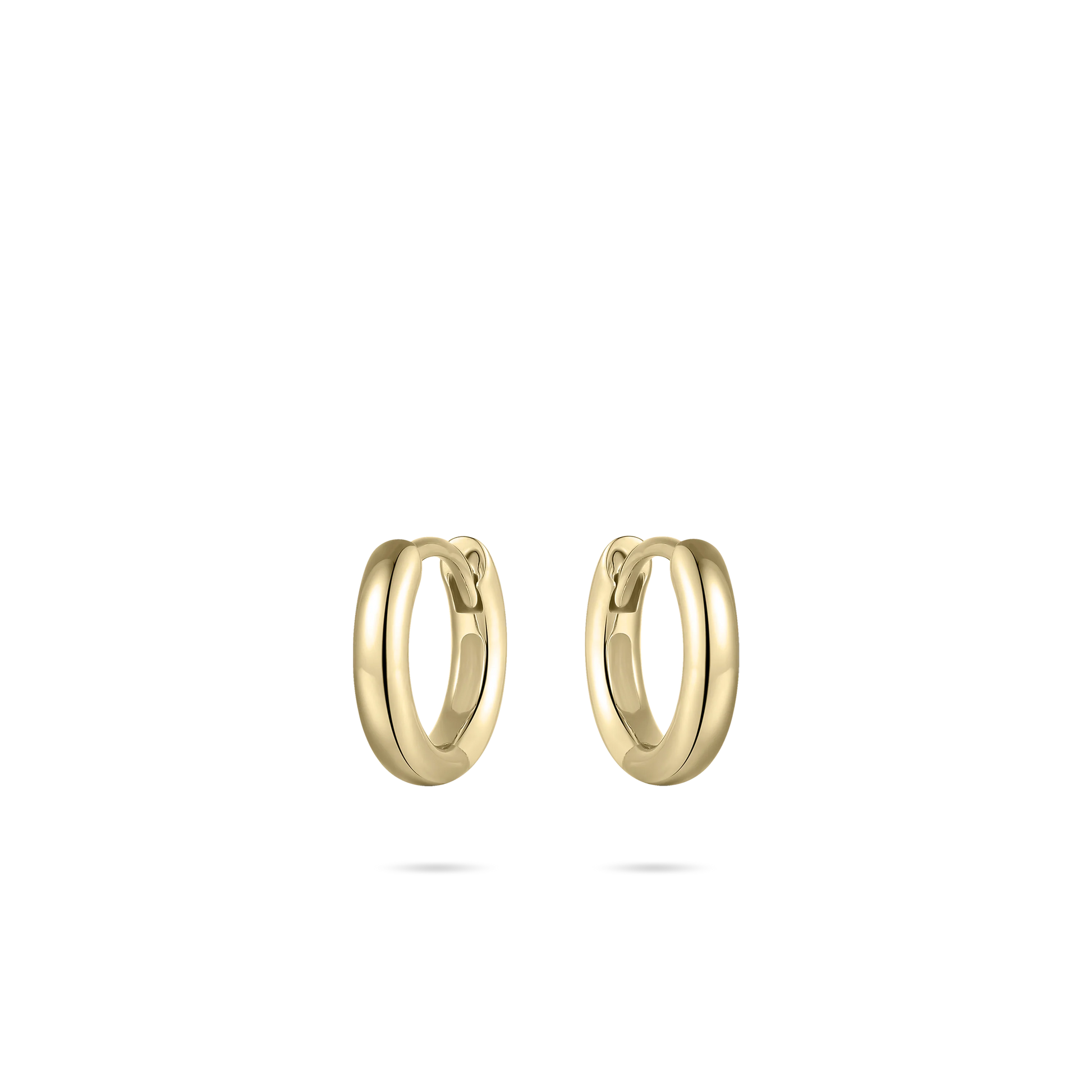 Gold Plated Bold Tube Mini Hoop Earrings