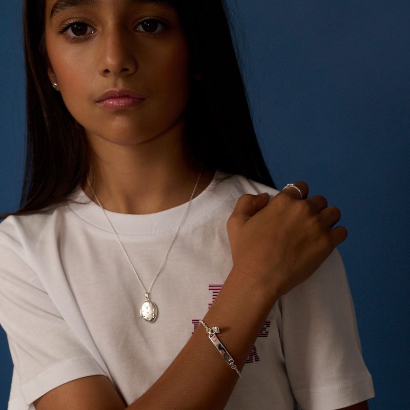 Aisha – Diamond Charm ID bracelet